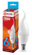Лампа светодиодная LED-Свеча на ветру-VC 6Вт свеча ветру 4000К нейтр. бел. E14 540лм 230В IN HOME 4690612030395