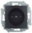 Розетка S15 2Р 16A 250В без заземл. защ. шторки графит Simon 1591444-038