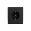 Розетка 1-м СП STRONG MIELE 16А с заземл. защ. шторки антрацит Kranz KR-78-0701-5