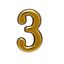 Цифра дверная на двусторонней клеевой основе, АЛЛЮР БОЛЬШАЯ пластик 3 золото - 6971 ПТК
