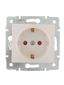 Розетка 1-м СП Karina с заземл. защ. шторки керамика механизм жемчуж./бел. перламутр. LEZARD 707-3088-124