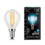 Лампа светодиодная филаментная LED 11 Вт 830 лм 4100К шар P45 нейтральный E14 AC 220В прозрачная колба Black Filament - 105801211 Gauss