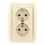 Розетка 2-м СП Лондон 16А с заземл. беж. EKF EER16-128-20