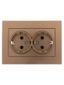 Розетка 2-м Rain с заземл. керамика матов. бронз. LEZARD 703-3131-127