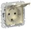 Розетка СП FLITE РСшкр11-1-44-ФлШ 16А IP44 с заземл. защ. шторками и крышкой безвинтовое крепление механизм шампань IEK FI-R16-16-1-44-K37