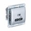 Розетка USB Glossa тип C 65Вт QC PD высокоскор. ЗУ механизм алюм. SE GSL000327 APC