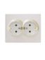 Розетка 2-м СП VESNA с заземл. ПБТ жемчуж./бел. перламутр LEZARD 742-3000-127B