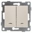 Выключатель двухклавишный Ugra инд, маханизм, 10А, 250В, бежевый - С11В28-003 GUSI