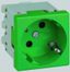Розетка 1-м СП Simon Connect 16А IP20 250В 2P+E с заземл. модуль K45 45х45 безвинт. клеммы зел. K11-27