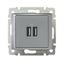 Розетка USB 2-м СП Valena алюм. Leg 770270 Legrand