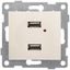 Розетка USB Bravo, механизм, двойной, бежевый - С10USB2-003 GUSI
