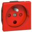 Розетка 1-м СП 2мод. Mosaic 16А IP41 правая 2P+E франц. стандарт винт. клеммы с механич. блокировк. красн. Leg 077114 Legrand