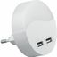 Светильник ночник c 2мя USB выходами, FN1122 0,45W 230V, белый | 41021 Feron