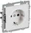 Розетка BRITE РС14-1-0-БрАБ 16А с заземл. защ. шторки механизм арктич. бел. IEK BR-R14-16-K91