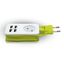 Удлинитель серии Travel шнур 1,5м 1 гнездо 10А без заземления 4USB 2,1A Белый с салатовым ТМ Uniel S-CT1-1,5U WHITE/GREEN - UL-00003331