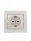 Розетка 1-м СП Deriy с заземл. бакелит жемчуж./бел. перламутр. LEZARD 702-3030-122B