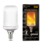 Лампа светодиодная LED 5 Вт 80 лм 1500К AC175-265В E14 цилиндр Т65 теплая эффект пламени Flame Gauss - 157401105