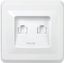 Розетка компьютерная 2-м Вега RJ45 кат.5E РК10-2-ВБ бел. IEK EKV25-K01-DM