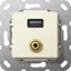 Мех-м с накладкой USB с/у пластик кремово-белый IP20 Gira System 55 | 568601