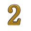 Цифра дверная на двусторонней клеевой основе, АЛЛЮР БОЛЬШАЯ пластик 2 золото - 6969 ПТК