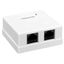 Розетка настенная TERACOM Cat.5E неэкранированная 2 порта RJ-45 Dual IDC белая | TRC-WBOX-2RJ45-5EUTP-WH EKF