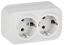 Розетка 2-м ОП GLORY РС22-3-ХБм 16А с заземл. без защ. шторок бел. матов. IEK ERH21-K01M-16
