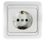 Розетка одинарная с заземлением CLASSICO белая 2028 | 4680005959907 IN HOME