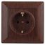 Розетка СП Solo 4-202-10 16А 250В 2P+E Schuko венге Intro Б0043317 ЭРА