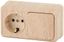 Блок розетка с выключателем Intro Quadro 2-701-11 одноклавишным горизонтальный 10(16)А-250В, IP20, ОУ, сосна | Б0053871 ЭРА