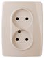 Розетка однофазная двойная скрытого монтажа, в рамку без шторок слоновая кость 16А 250В IP20 автоматические (безвинтовые) зажимы 12-2007-02 Эра 12 - Б0038811