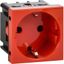 Розетка 2мод. 16А 250В 90град. с заземл. без защ. шторок винт. зажимы красн. ИЭК Leg 4525046 Daccord