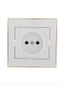 Розетка 1-м СП Rain 16А IP20 без заземл. с зол. боковой вставкой керамика бел. LEZARD 703-0226-121