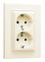Розетка 2-я с/з СП (Новый дизайн) Karea 16А IP20 крем. Makel 56010057