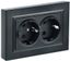 Розетка 2-м СП BRITE РСш12-3-БрЧ 16А в сборе с заземл. защ. шторки черн. IEK BR-R24-16-K02-F