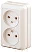 Розетка 2-м ОП Quadro 2-203-02 16А IP20 250В 2х2P сл. кость Intro Б0027653 ЭРА