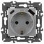Розетка 1-м СП Elegance 14-4108-03 16А 250В 2P+E с USB type-A+C 5В-3А защ. шторки алюм. Эра Б0067741