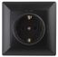 Розетка однофазная скрытого монтажа, в рамку с заземлением без шторок антрацит 16А 250В IP20 4-202-05 Intro Solo - Б0053653 ЭРА