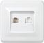 Розетка компьютерная + телефонная 2-м СП Вега РК/Т12-ВБ RJ45 RJ11 бел. IEK EIV20-K01-DM