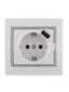 Розетка 1-м СП Mira 16А с заземл. + USB разъем сер. вставкой бел. LEZARD 701-0215-181