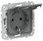 Розетка СП FLITE РСшкр11-1-44-ФлМА 16А IP44 с заземл. защ. шторками и крышкой безвинтовое крепление механизм мокрый асфальт IEK FI-R16-16-1-44-K80