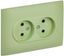 Розетка 2-м SKANDY 10А без заземл. защ. шторки в сборе SK-R09G мятный IEK SK-R23-10-K06-F