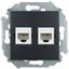 Розетка компьютерная 2-м СП Simon 15 RJ45 механизм графит 1591593-038