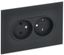 Розетка 2-м SKANDY 10А без заземл. защ. шторок для плоской вилки SK-R03G графит IEK SK-R20-10-K53
