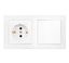 Блок СП (розетка с заземл. + 1-кл. выкл.) бел. Bylectrica В-РЦ-691