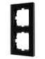 Рамка 2-местн. вертик. VESNA стекло черн. LEZARD 742-5880-152