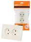 Розетка двойная 2П 10А 250В сл. кость "Ильмень" | SQ1823-0111 TDM