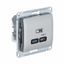Розетка USB Glossa тип C 65Вт QC PD высокоскор. ЗУ механизм платина SE GSL001227 APC