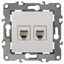 Розетка телефонная двойная 12-3106-01 2XRJ11, белый (10/100/2400) |Б0014717 | ЭРА