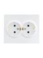 Розетка двойная без заземления белая ПБТ VESNA - 742-0200-128B LEZARD