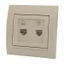 Розетка компьютерная + телефонная 2-м СП Deriy RJ45 RJ11 IP20 крем. LEZARD 702-0303-143